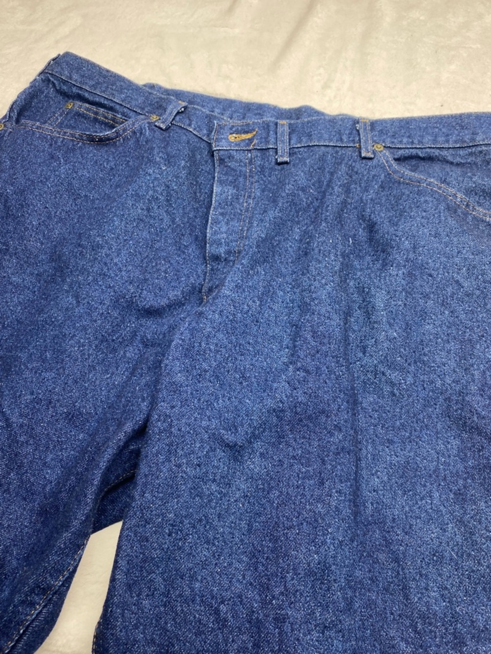 vintage mens lee denim Jeans Made In USA 48x30 Dark Wash